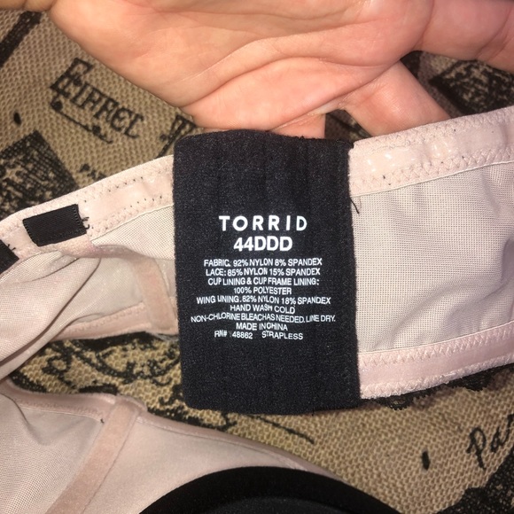 Torrid Black Padded Lace Strapless Push Up Bra - Picture 5 of 9